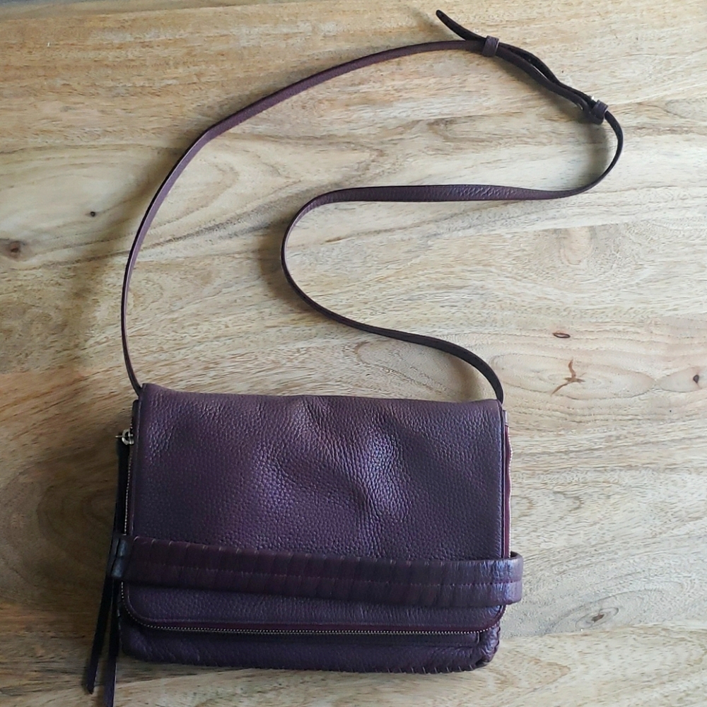 All Saints Club Medium Clutch in Burgundy